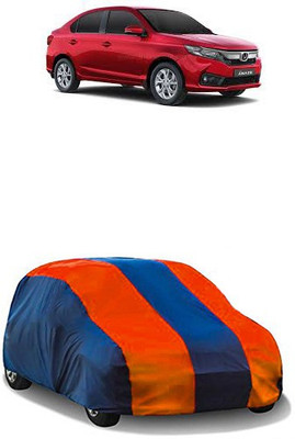 QualityBeast Car Cover For Honda Amaze (Without Mirror Pockets)(Orange, Blue)