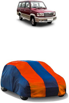 QualityBeast Car Cover For Toyota Qualis (Without Mirror Pockets)(Orange, Blue)