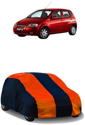 QualityBeast Car Cover For Chevrolet Aveo Uva (Without Mirror Pockets)(Orange, Black)