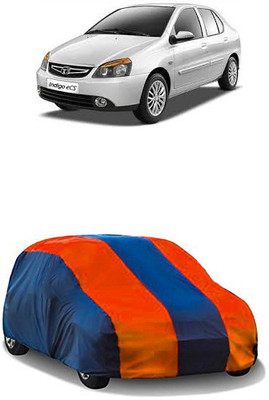 QualityBeast Car Cover For Tata Indigo eCS (Without Mirror Pockets)(Orange, Blue)