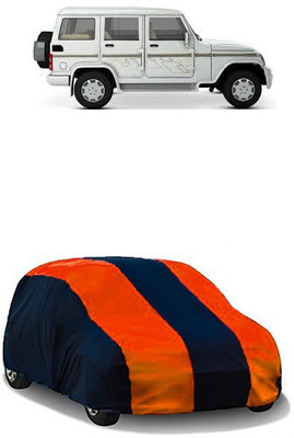 QualityBeast Car Cover For Mahindra Bolero (Without Mirror Pockets)(Orange, Black)