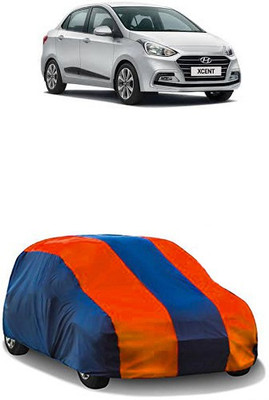 QualityBeast Car Cover For Hyundai Xcent (Without Mirror Pockets)(Orange, Blue)