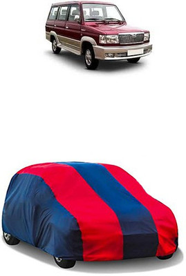 QualityBeast Car Cover For Toyota Qualis (Without Mirror Pockets)(Red, Blue)