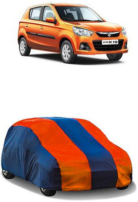 QualityBeast Car Cover For Maruti Suzuki Alto K10 (Without Mirror Pockets)(Orange, Blue)