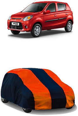 QualityBeast Car Cover For Maruti Suzuki Alto 800 (Without Mirror Pockets)(Orange, Black)