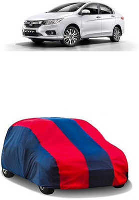 QualityBeast Car Cover For Honda City i-Vtec (Without Mirror Pockets)(Red, Blue)