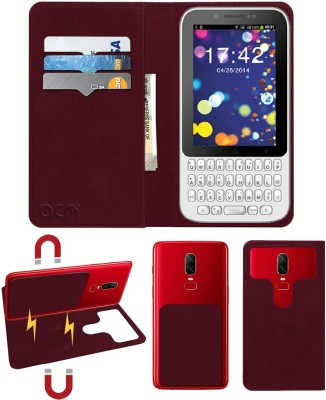 ACM Flip Cover for Karbonn Titanium A51q(Maroon, Cases with Holder, Pack of: 1)