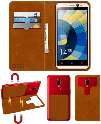 ACM Flip Cover for Hitech Air A3(Gold, Cases with Holder, Pack of: 1)