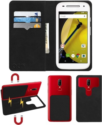 ACM Flip Cover for Motorola Moto E (2nd Gen) 3G(Black, Cases with Holder, Pack of: 1)