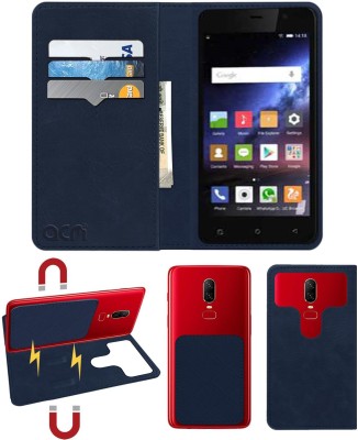 ACM Flip Cover for Gionee Pioneer P3s(Blue, Cases with Holder, Pack of: 1)