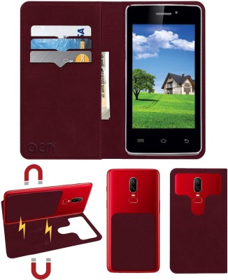 ACM Flip Cover for iBall Andi 4P Class X(Maroon, Cases with Holder, Pack of: 1)