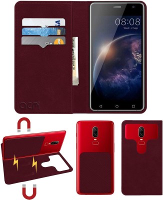 ACM Flip Cover for Hitech Air A1i Reloaded(Maroon, Cases with Holder, Pack of: 1)