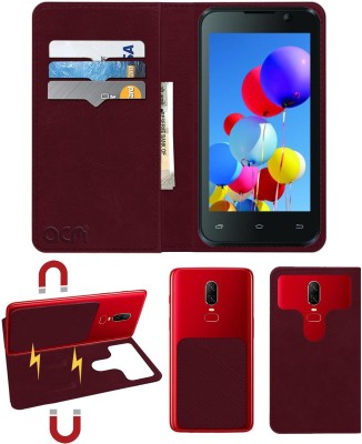 ACM Flip Cover for Intex Aqua Y2 Pro(Maroon, Cases with Holder, Pack of: 1)