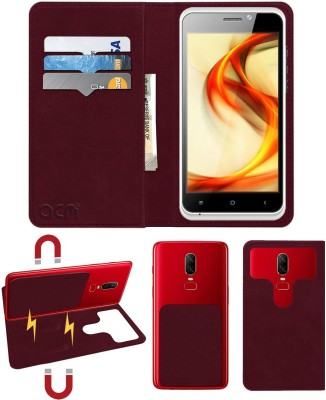 ACM Flip Cover for Swipe Konnect Me(Maroon, Cases with Holder, Pack of: 1)