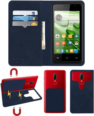 ACM Flip Cover for Swipe Konnect 4e(Blue, Cases with Holder, Pack of: 1)