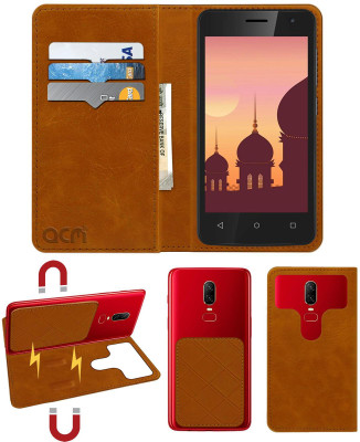 ACM Flip Cover for Ivoomi Me2(Gold, Cases with Holder, Pack of: 1)