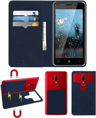 ACM Flip Cover for Videocon Infinium Z45q Star(Blue, Cases with Holder, Pack of: 1)