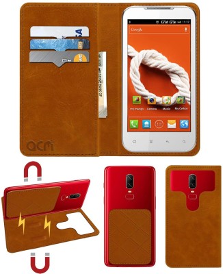 ACM Flip Cover for Celkon A22(Gold, Cases with Holder, Pack of: 1)