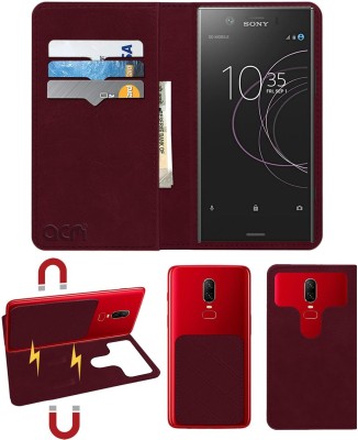 ACM Flip Cover for Sony Xperia Xz1 Compact(Maroon, Cases with Holder, Pack of: 1)