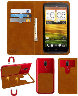 ACM Flip Cover for Htc One X(Gold, Cases with Holder)