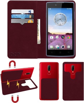 ACM Flip Cover for Oppo Neo 3 R831k(Maroon, Cases with Holder, Pack of: 1)