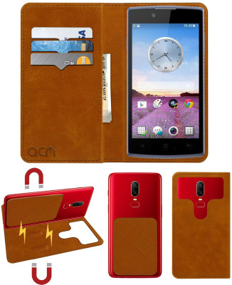 ACM Flip Cover for Oppo Neo 3 R831k(Gold, Cases with Holder, Pack of: 1)