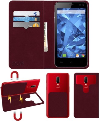 ACM Flip Cover for Lava Iris 460(Maroon, Cases with Holder, Pack of: 1)