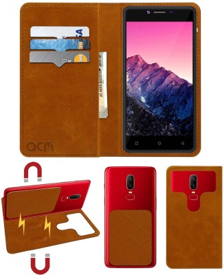 ACM Flip Cover for Swipe Konnect Star(Gold, Cases with Holder, Pack of: 1)
