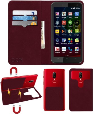 ACM Flip Cover for Micromax Bolt Q335(Maroon, Cases with Holder, Pack of: 1)