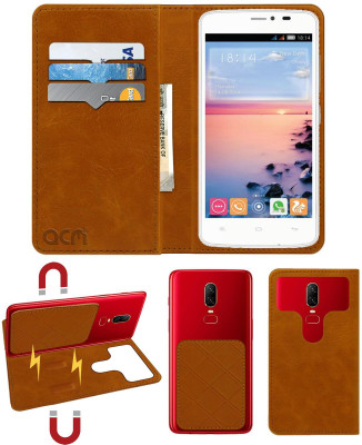 ACM Flip Cover for Gionee Ctrl V4s(Gold, Cases with Holder, Pack of: 1)