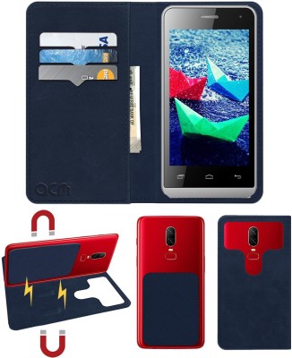 ACM Flip Cover for Micromax Bolt Q324(Blue, Cases with Holder, Pack of: 1)