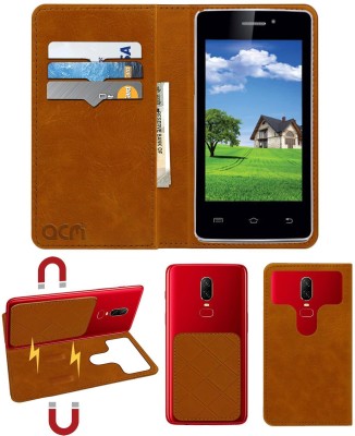 ACM Flip Cover for iBall Andi 4P Class X(Gold, Cases with Holder, Pack of: 1)