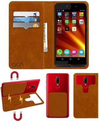 ACM Flip Cover for Micromax Bolt Q346(Gold, Cases with Holder, Pack of: 1)