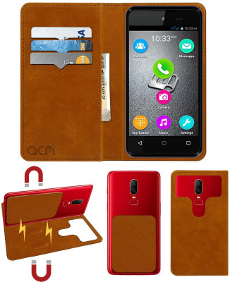 ACM Flip Cover for Micromax Bolt D303(Gold, Cases with Holder, Pack of: 1)