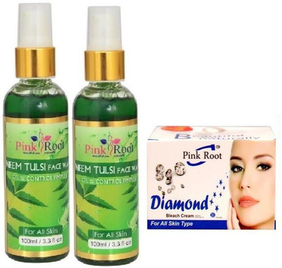 

Pink Root NEEM FACE WASH 2 PCS WITH DIAMOND BLEACH 43GM(Set of 3)