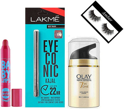 

Amber Eyelashes, total effects 7 in one anti-ageing cream, eye conic k, candy wow lip balm(Set of 4)