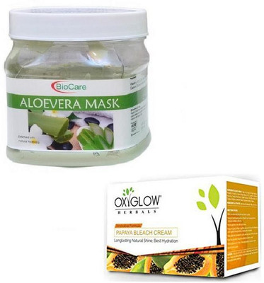 

Biocare ALOEVERA MASK 500GM WITH PAPAYA BLEACH 50GM(Set of 2)