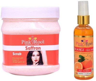 

Pink Root SAFRON SCRUB 500GM WITH ORANGE FACE WASH 100ML(Set of 2)