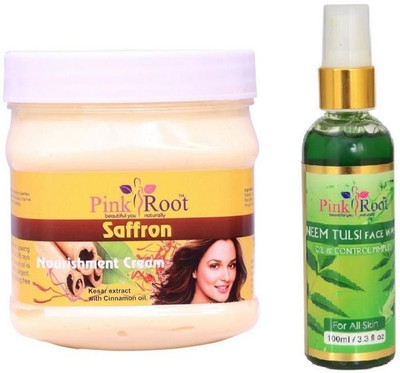 

Pink Root SAFRON CREAM 500GM WITH NEEM FACE WASH 100ML(Set of 2)