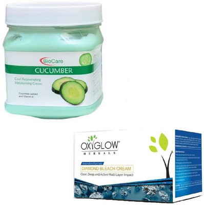 

Biocare CUCUMBER CREAM 500GM WITH DIAMOND BLEACH 50GM(Set of 2)