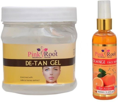 

Pink Root DE-TAN GEL 500GM WITH ORANGE FACE WASH 100ML(Set of 2)