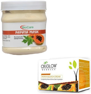 

Biocare PAPAYA MASK 500GM WITH PAPAYA BLEACH 50GM(Set of 2)