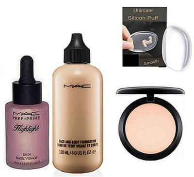 

Ultimate Silicon Puff , Face & Body Foundation , Prep+Prime Highlighter , Compact(Set of 4)