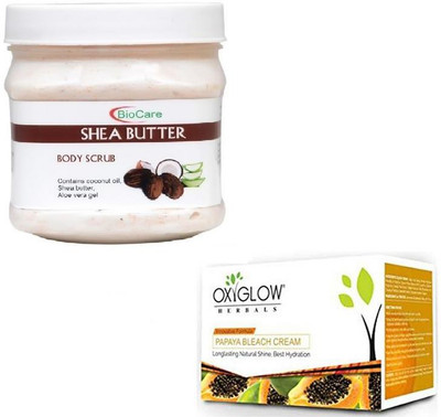 

Biocare SHEA BUTTER SCRUB 500GM WITH PAPAYA BLEACH 50GM(Set of 2)