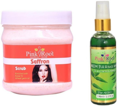 

Pink Root SAFRON SCRUB 500GM WITH NEEM FACE WASH 100ML(Set of 2)