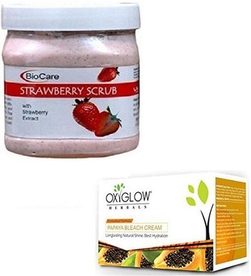 

Biocare SHEA STRAWBERRY SCRUB 500GM WITH PAPAYA BLEACH 50GM(Set of 2)