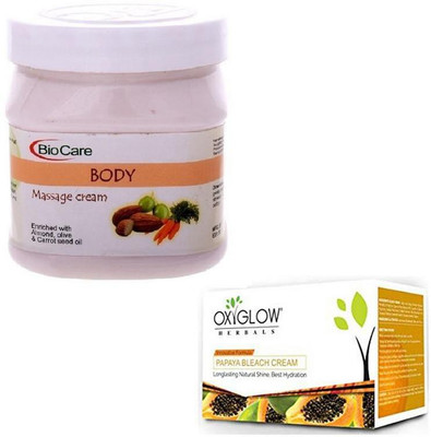 

Biocare BODY MASSAGE CREAM 500GM WITH PAPAYA BLEACH 50GM(Set of 2)