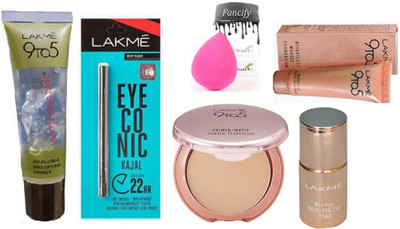 

Fancify Sponge Puff, Mousse Foundation & Eyeconic Kajal & Primer & Prime+ Matte Powder Foundation & Mirror Nail Polish(Set of 6)