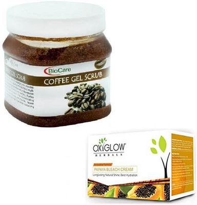 

Biocare COFFEE GEL SCRUB 500GM WITH PAPAYA BLEACH 50GM(Set of 2)