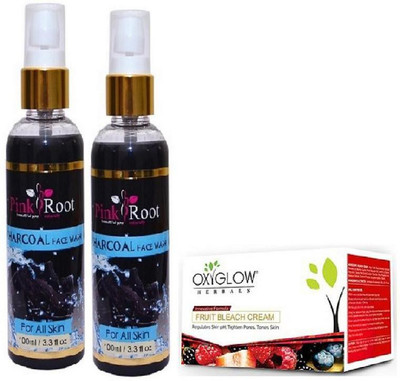 

Pink Root CHARCOAL FACE WASH 2 PCS WITH FRUIT BLEACH 50GM(Set of 3)